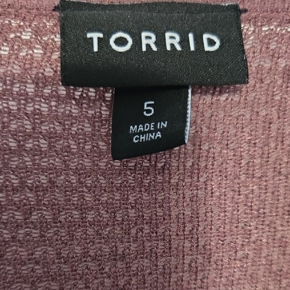 Torrid Women's Mauve Open Sweater - Picture 2 of 5